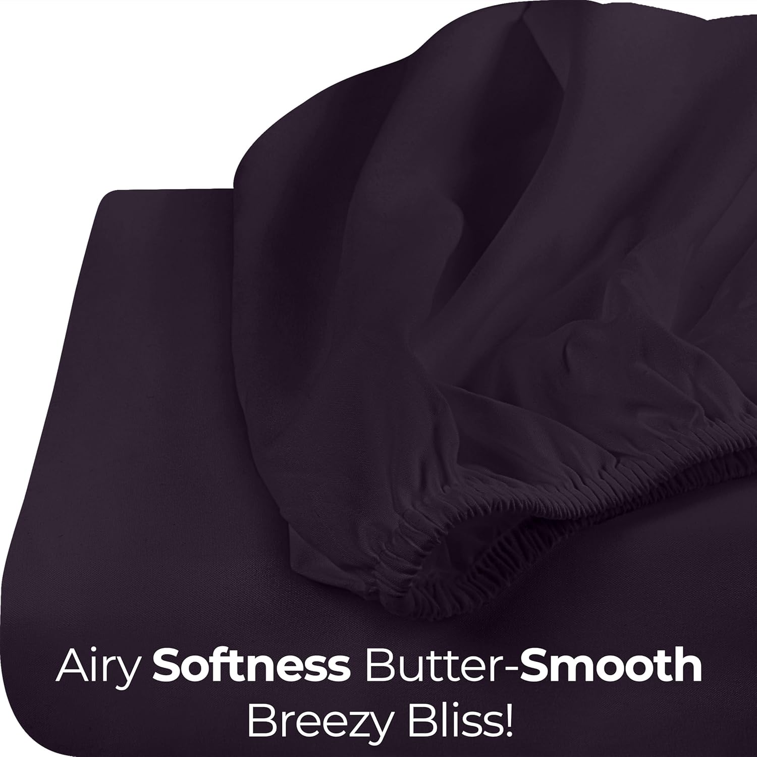 Utopia Bedding Queen Fitted Sheet - Deep Pocket Soft Microfiber - Fade Resistant & Easy Care (Purple)