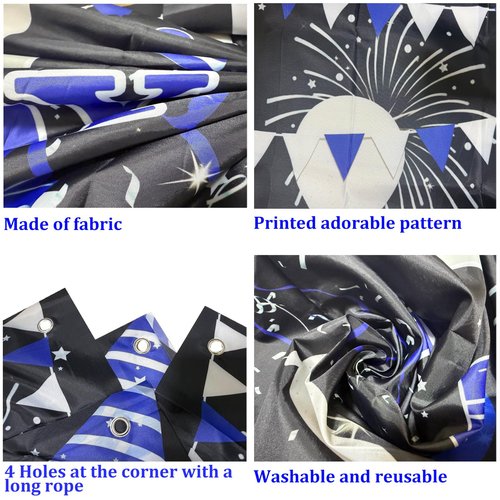16th Birthday Decorations for Boys Girls, Blue Black Happy 16th Birthday Party Decorations, Happy 16th Birthday Backdrop, 16 Foil Balloons, Banner, Balloons, Hanging Swirls, Birthday Cards Set 45pcs