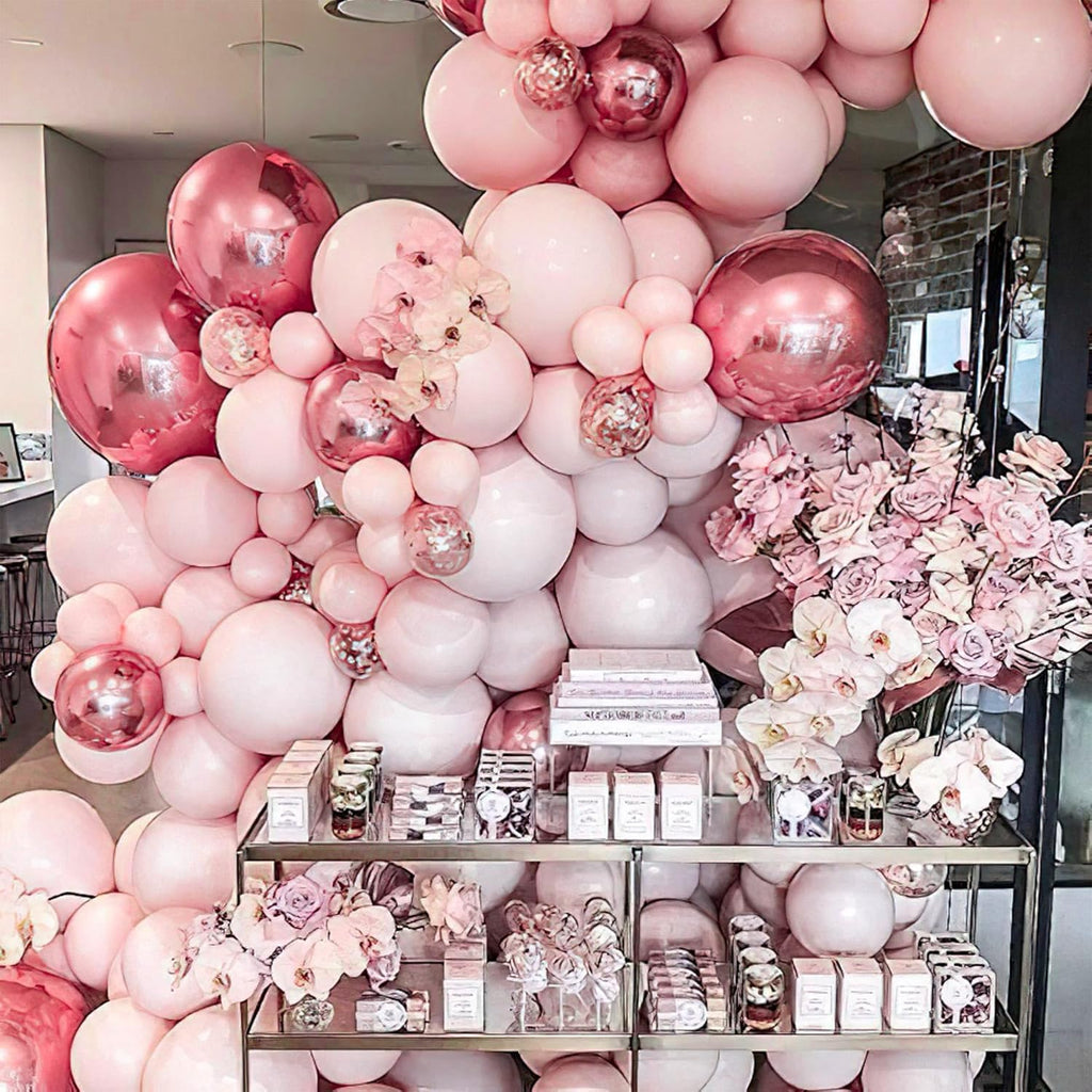 PartyWoo Pale Pink Balloon Arch Kit - 100pcs in Various Sizes for Birthday, Engagement, Baby Shower Decor