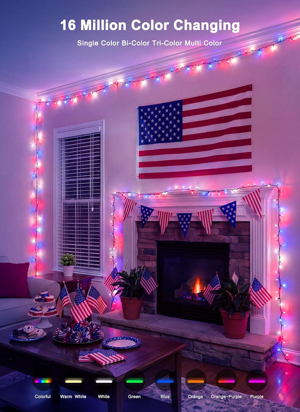 Minetom LED RGB String Lights - 82ft 250-Color Changing Twinkle Lights with Remote & App Control