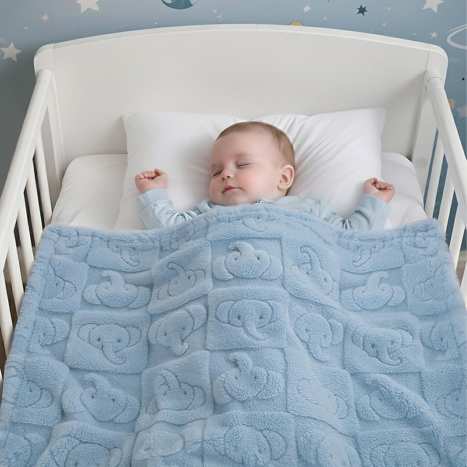 Pro Goleem Baby Boy Blanket - Soft Fleece Crib & Stroller Blanket, 30" x 40", Blue for Newborns & Toddlers
