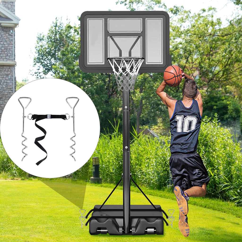 RunNico Basketball Goal Anchor - Heavy Duty Tie Down Kit with Adjustable Straps for Secure Court Setup