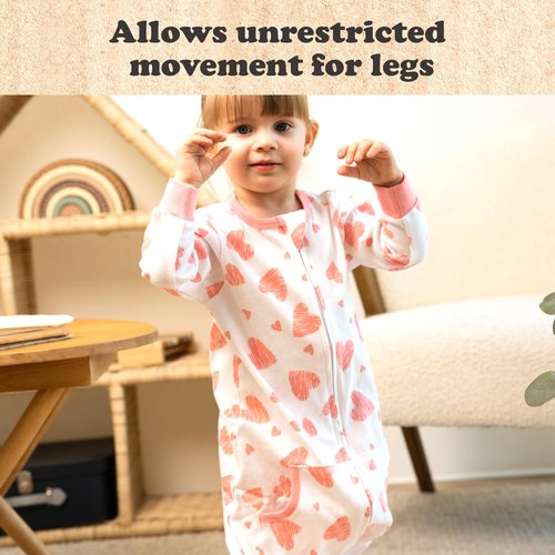 Toddler Sleep Sacks for 2t-3t, 1 Pack Baby Wearable Blanket with Feet, Long Sleeves Breathable Sleep Sacks for Baby Boys and Girls