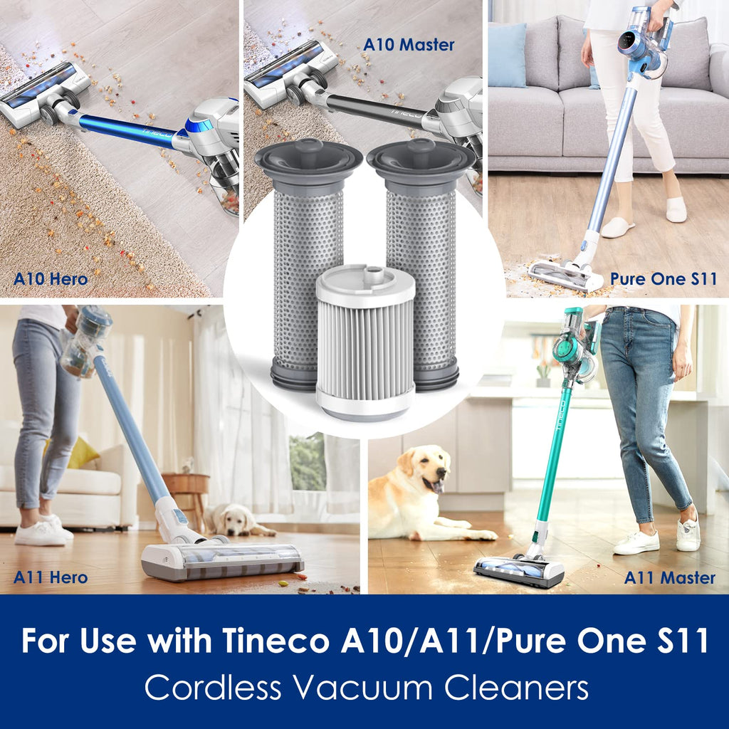 Tineco Filter Replacement Kit with 2 Pre-Filters and 1 HEPA Filter, Kit for A10 & A11 & S10 & S11 Series Vacuum Cleaner