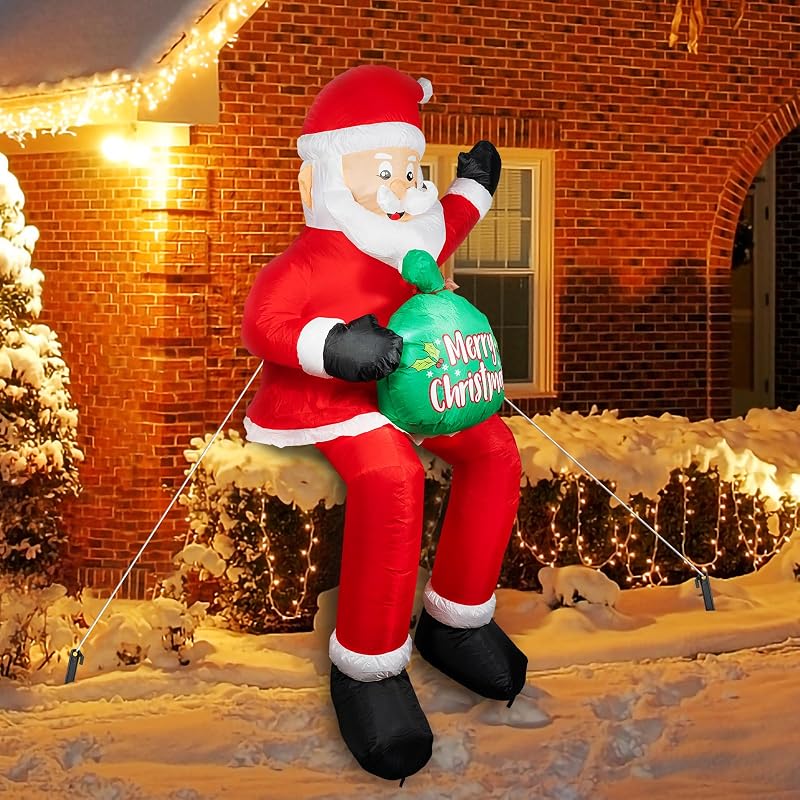 5.6 ft Christmas Inflatable Santa Claus with LED Lights – Weatherproof Yard Decor