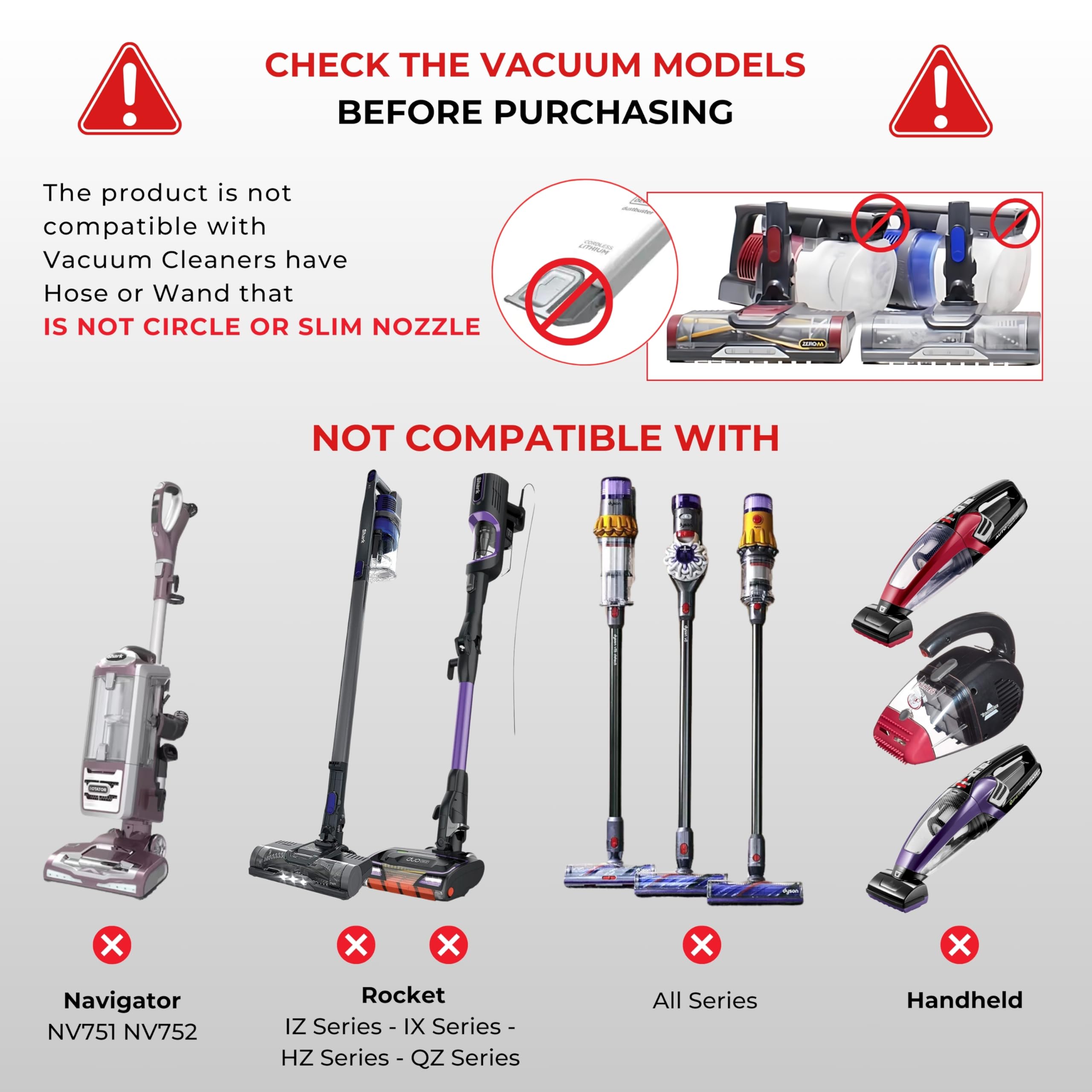 For Shark Vacuum Cleaner Accessories Replacement Kit | Household Cleaning Set with Crevice Tool, Dust Brushes & Vacuum Hose Adapters | 35MM Vacuum Attachments & Brushes