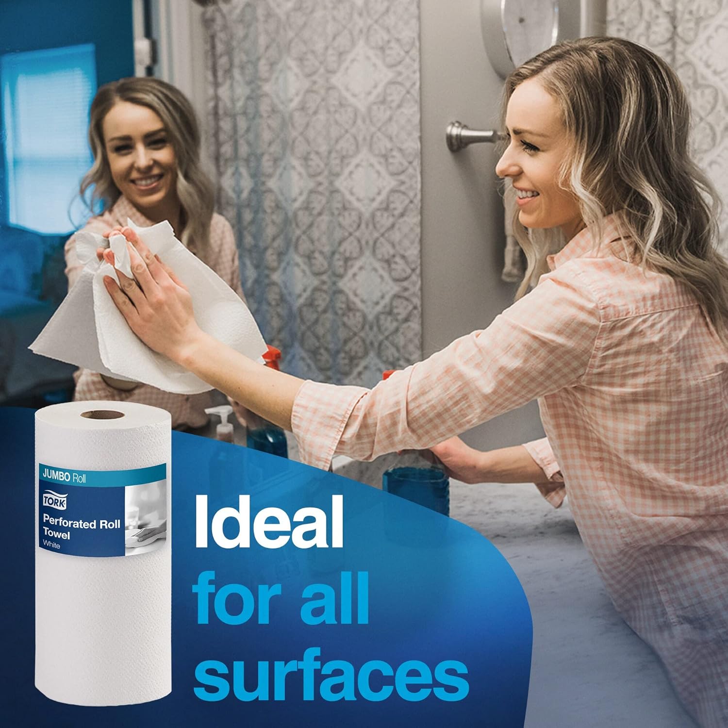 Universal Perforated Towel Roll - Two-Ply, 11 x 9 Inches, White - 210 Sheets Per Roll