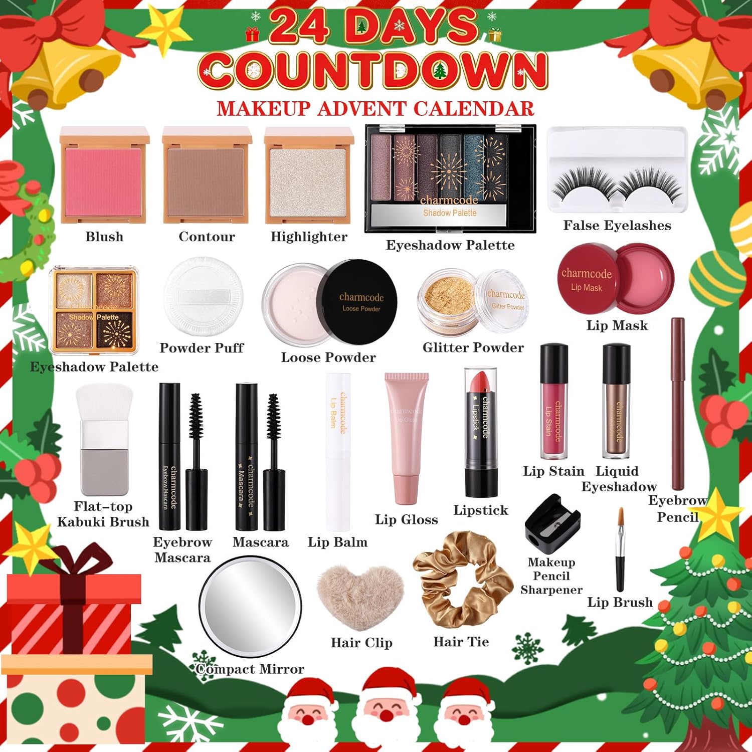 CHARMCODE Makeup Advent Calendar 2025 - 24 Days of Holiday Beauty Surprises for Women & Teens