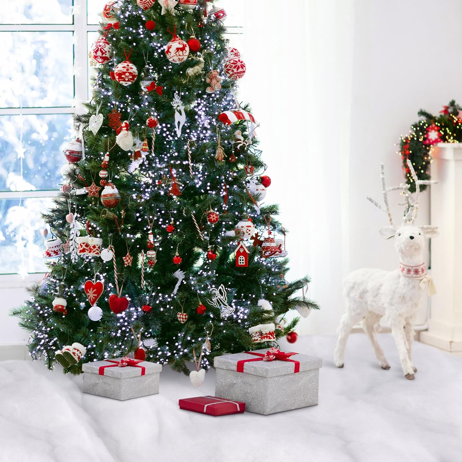 Tondiamo Christmas Snow Blanket Roll - 5ft x 10ft Artificial Winter White Mat for Holiday Decor | 2 Pack