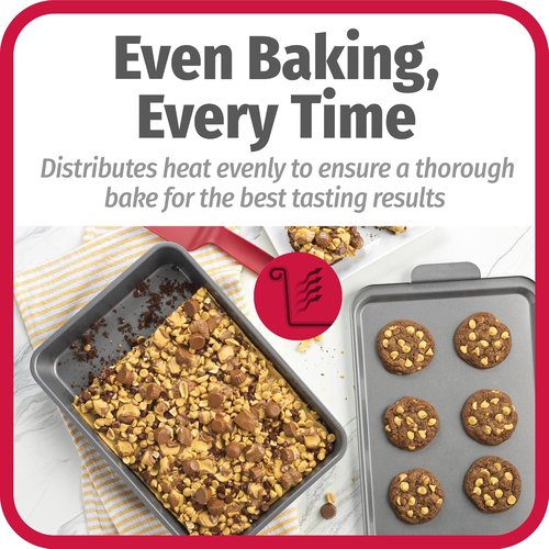 GoodCook Everyday Baking Pan - Nonstick Oblong Cake Pan with Metal Lid, 9x13-Inch, Gray