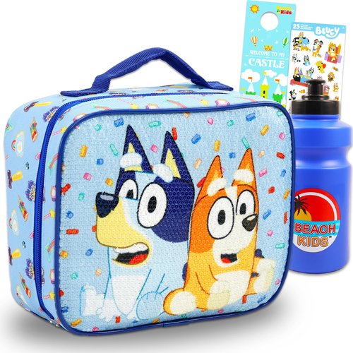Bluey Lunch Box for Kids - Bundle with Insulated Lunchbox for Boys, Girls Plus Water Bottle, More | Bluey and Bingo Lunch Bag School Supplies Set