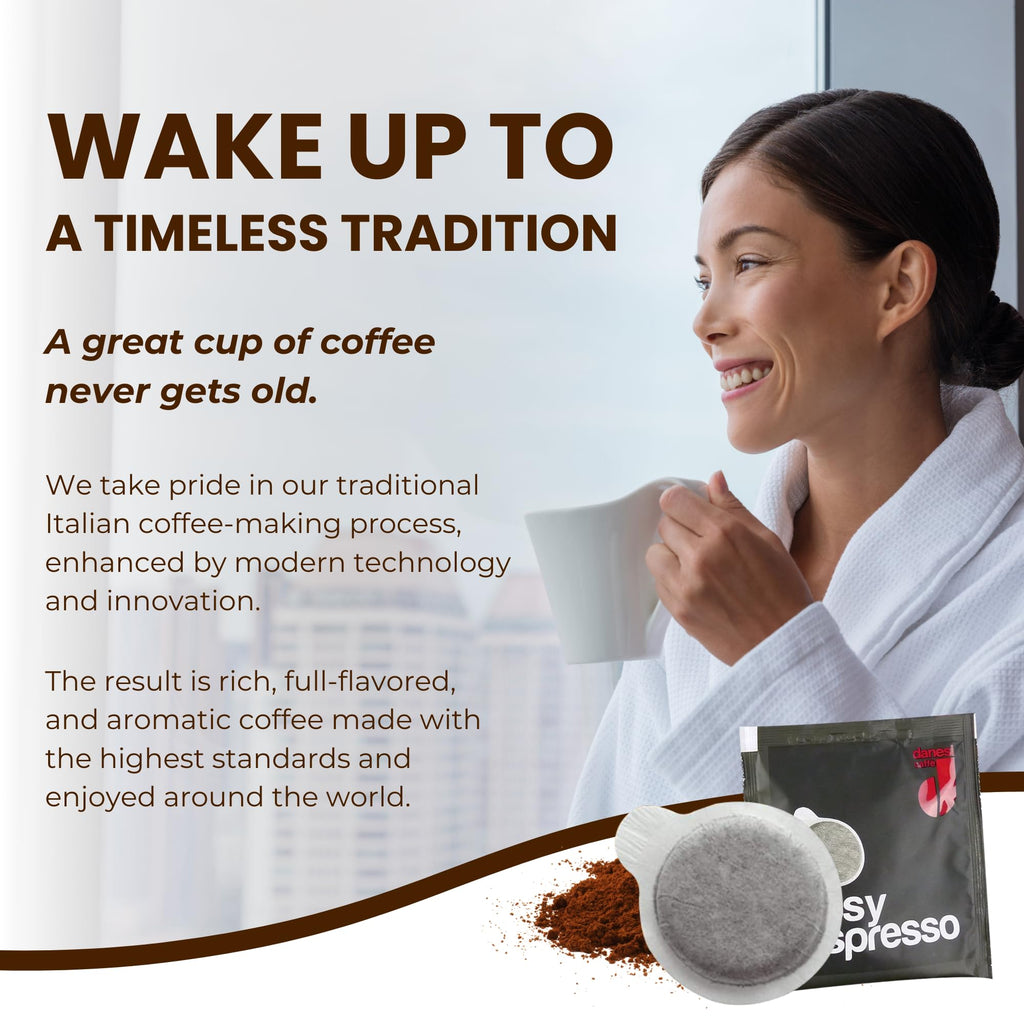 Danesi Caffe Italian ESE Coffee Pods - Medium Roast Easy Serve Espresso Pods for Espresso Machines for Home and Office - Made from Premium Italian Coffee, 150-Count, 7.5g Each