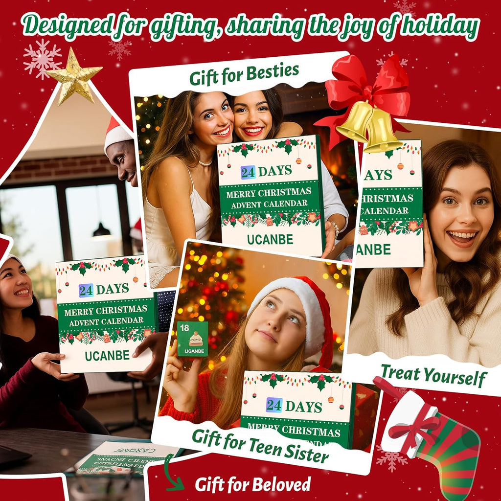 UCANBE 2025 Makeup Advent Calendar - 24 Days of Holiday Beauty Surprises for Women & Teens