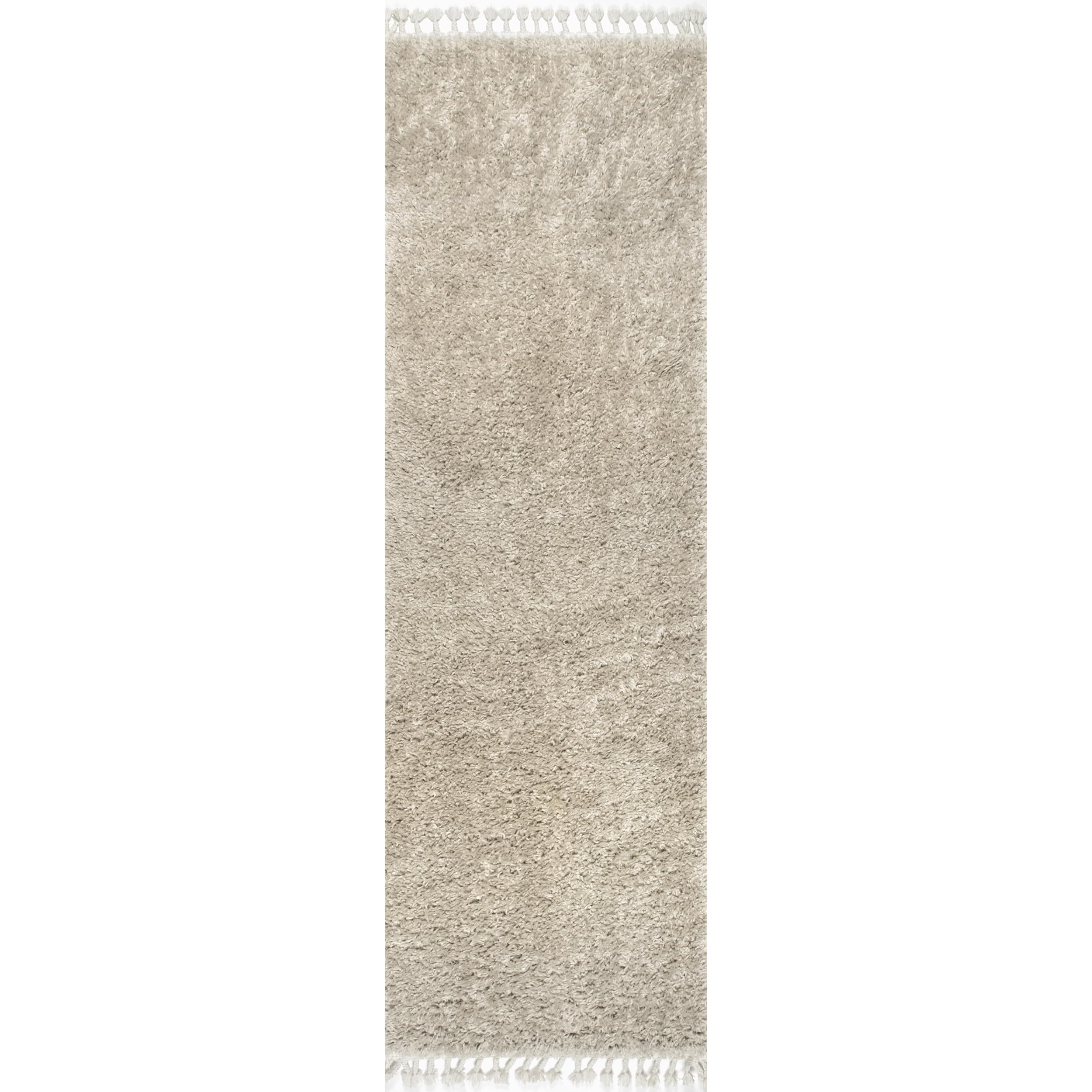 Nuloom Neva Beige/Ivory, 2'6" x 6', Modern, Shag, Tasseled, Soft and Cozy, High Traffic, Stain Resistant, Easy Clean, Durable Runner for Bedroom, Living Room, Dining Space, Den, Foyer, Entryway