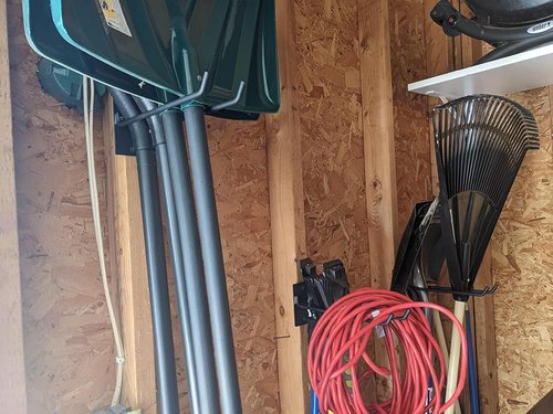 Heavy-Duty Steel Wall Hanger | 4 Pack Garage Storage Organizer for Garden Tools - Shovel, Rake, Broom Hooks