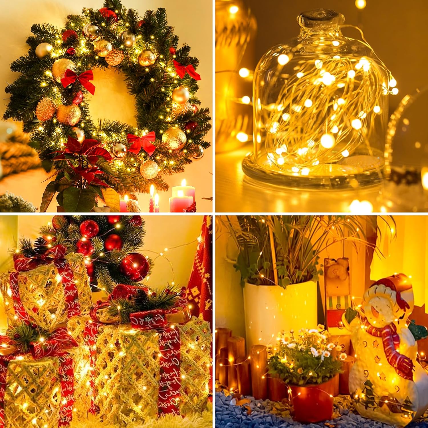 Skiennix 50 Pack Fairy Lights - 7ft Battery Operated Twinkle Lights | Waterproof Mini String Lights for Weddings, Parties & Crafts - Warm White