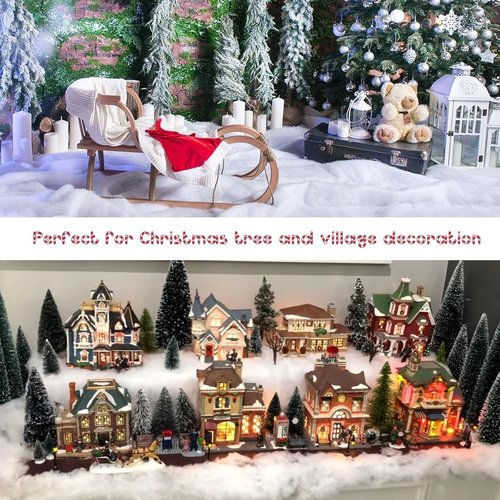 CFOFT Faux Snow Blanket - Thick Soft White Snow Roll for Christmas Village | 3 x 8 FT