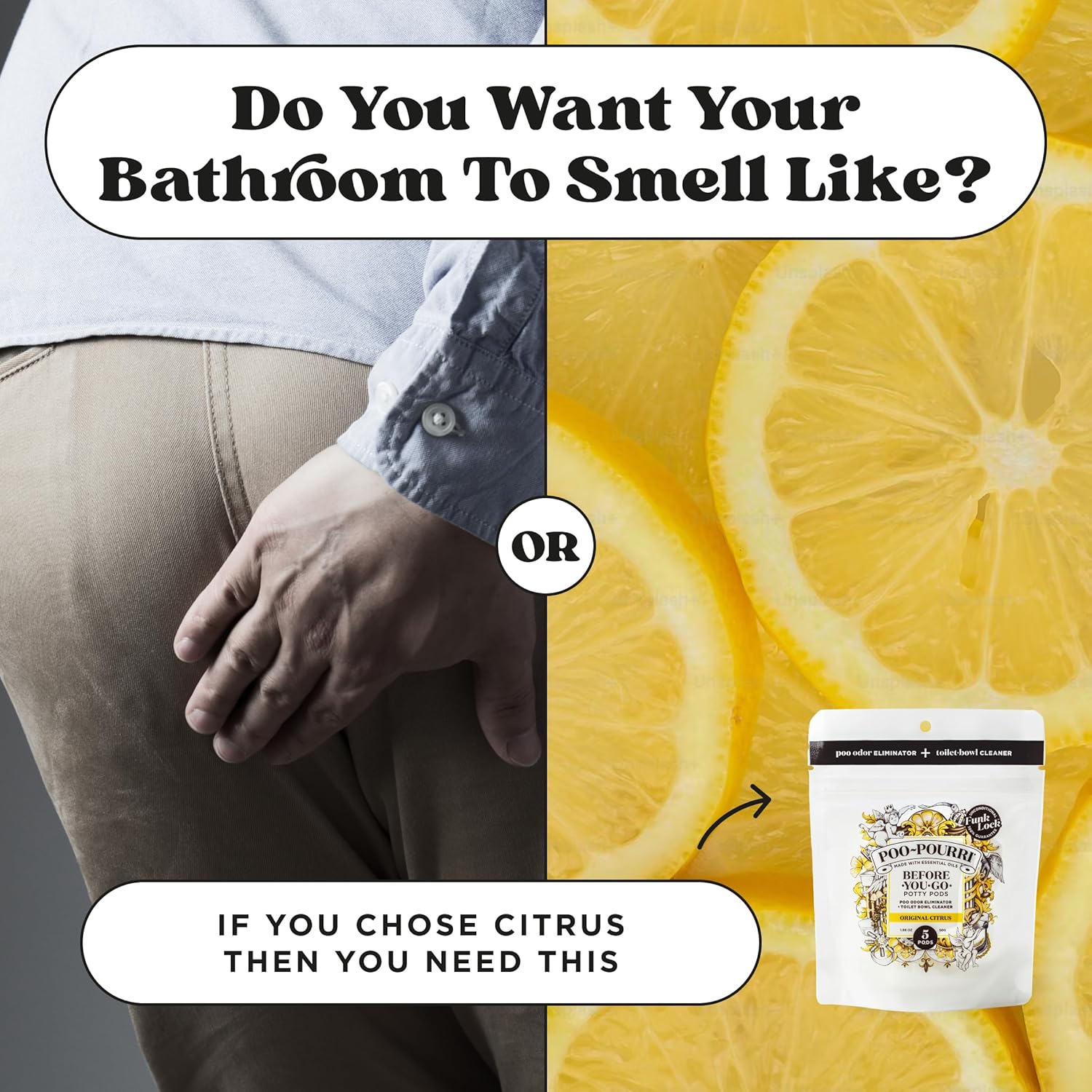 Poo-Pourri Before-You-Go Toilet Potty Pods - Original Citrus Scent, 5 Ct | Bathroom Odor Deodorizer & Cleaner