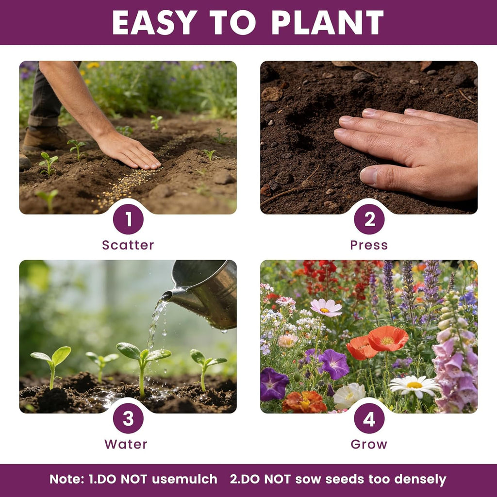 Wildflower Seeds - 10,000+ Bulk Butterfly & Hummingbird Mix | 21 Varieties of Heirloom Perennials & Annuals