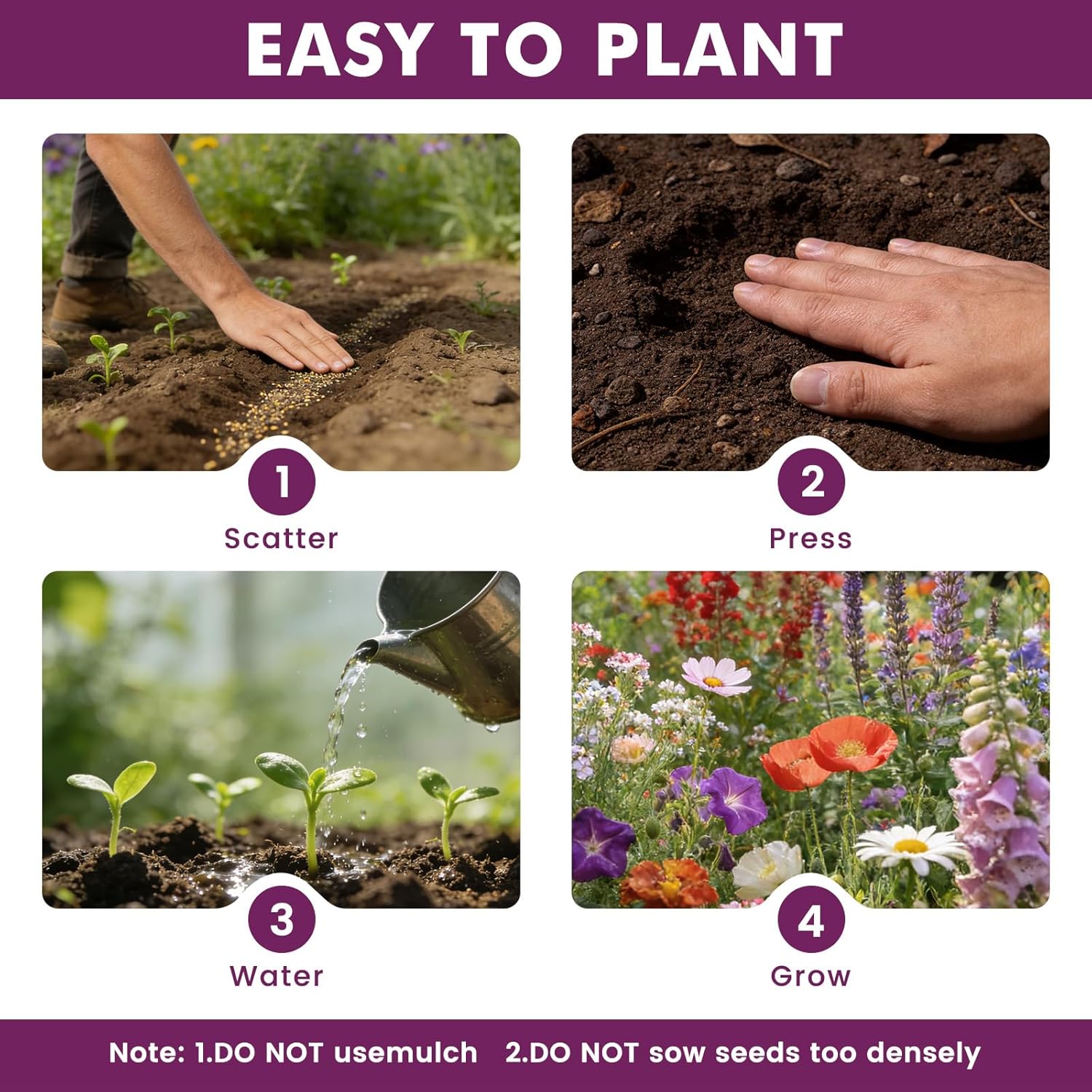 Wildflower Seeds - 10,000+ Bulk Butterfly & Hummingbird Mix | 21 Varieties of Heirloom Perennials & Annuals