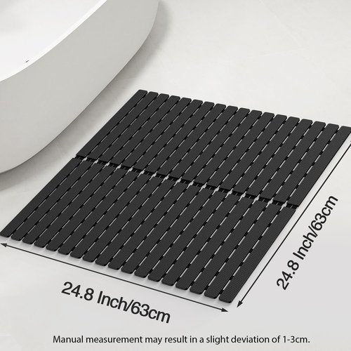 MBOSS Square Shower Mat for Inside Bathroom, Non Slip Bathtub Mat, 24 X 24 Inch Non Slip Shower Mat for Tub & Shower, Bathroom Essentials Safe, Easy to DIY Cut, Eco-Friendly Materials