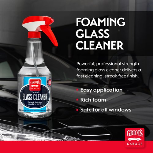 Griot's Garage Foaming Glass Cleaner Spray for Car Window, Windshield, Mirror, Tint Safe, No Streak, Dye and Ammonia-Free Formula, 22 Oz, 10891