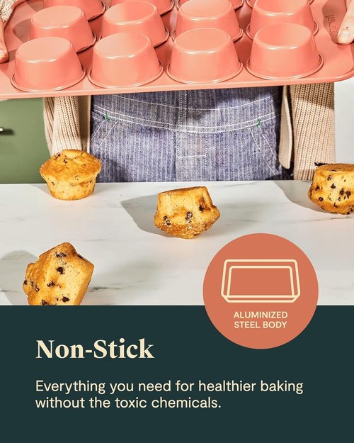 Caraway Nonstick Ceramic Bakeware Set - 5 Pieces of Assorted Baking Pans & Sheets | Non-Toxic, Gray
