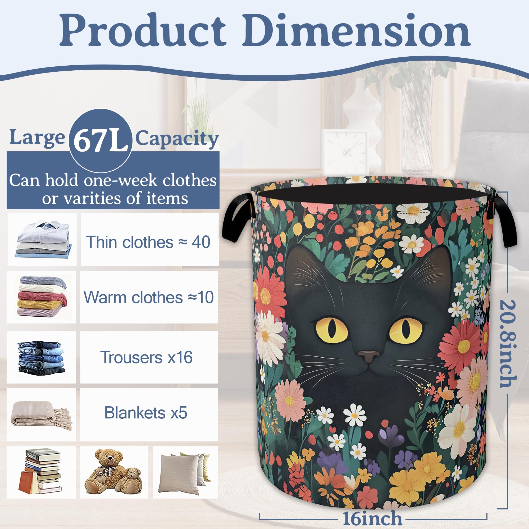 Bird Butterfly Laundry Basket,Oxford Cloth Vintage Nature Laundry Hamper With Handle Foldable Portable Clothes Storage Basket for Laundry Room/Bedroom/Bathroom 20.8"x16"