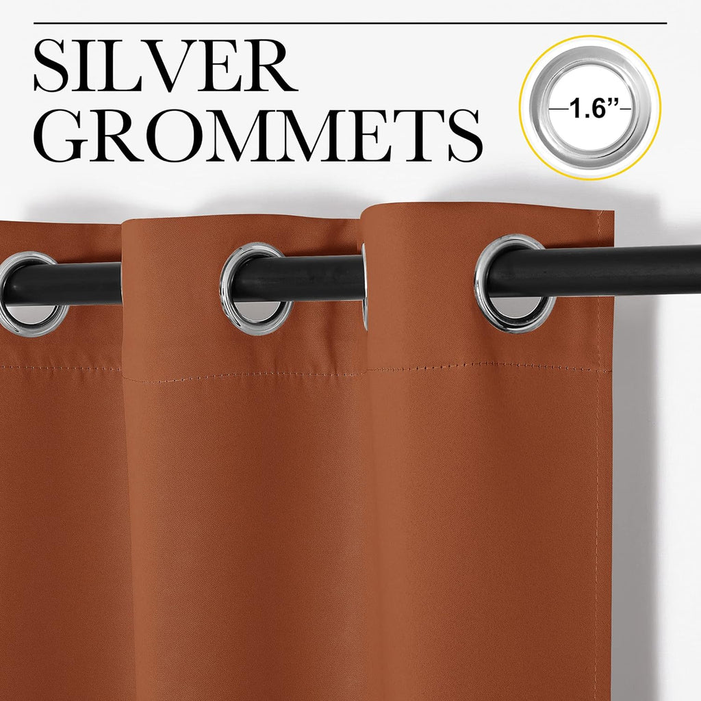 NICETOWN Burnt Orange Blackout Curtains - Thermal Insulated Drapes, 1 Pair, 29 x 40 Inches