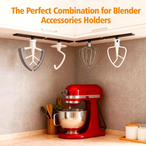 KIDOT 4 Pcs Stand Mixer Attachment Holders Compatible with Kitchen Aid Mixer Accessories, Mixer Beater Scraper Hanging Holders Storage Organizer, Securely Holds 4 Mixer Attachments Space Saver, White