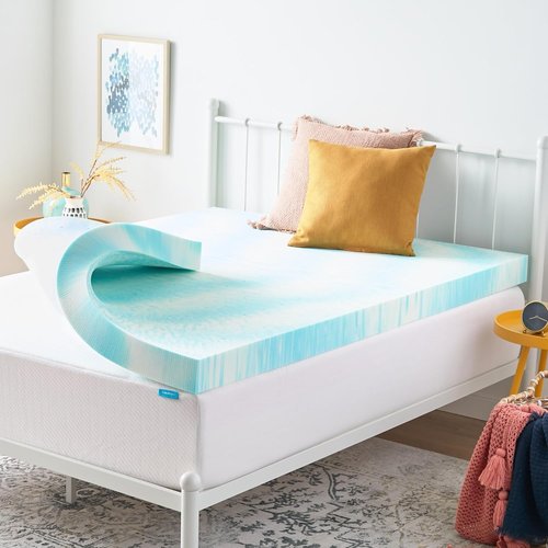 Linenspa 4 Inch Gel Memory Foam Mattress Topper - Cooling & Pressure Relieving - Full Size, CertiPUR Certified