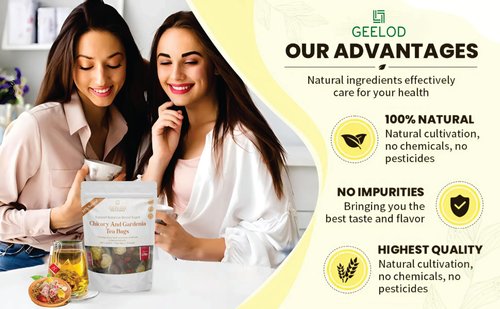 Nature Chicory And Gardenia Tea For Diabetics - Supports Digestion, Weight & sleep, Kidney and Liver Tea, Natural Sugar-Free Blend, Vegan & Caffeine-Free,120gr (15bags x 8gr)