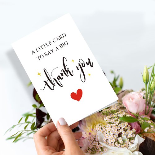 Qiyepbro 6 Pcs Thank you Cards with Envelope, 8 x 5.3 Inches, Appreciation Card for Men Women, Lovely Thank You Gifts Card for Friend, Coworker, Teacher