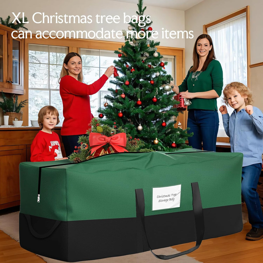 Skiennix Christmas Tree Storage Bag - Fits Up to 10 Ft Tall Trees | Heavy-Duty 600D Oxford Material with Reinforced Handles & Dual Zipper