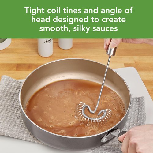 Tovolo Spiral Whisk Stainless Steel 10” Sauce and Gravy Whisk for Cooking Blending Mixing Stirring Whipping Whisking and Egg Beating, Easy to Clean Dishwasher Safe Kitchen Flat Bottom Coil Whisker