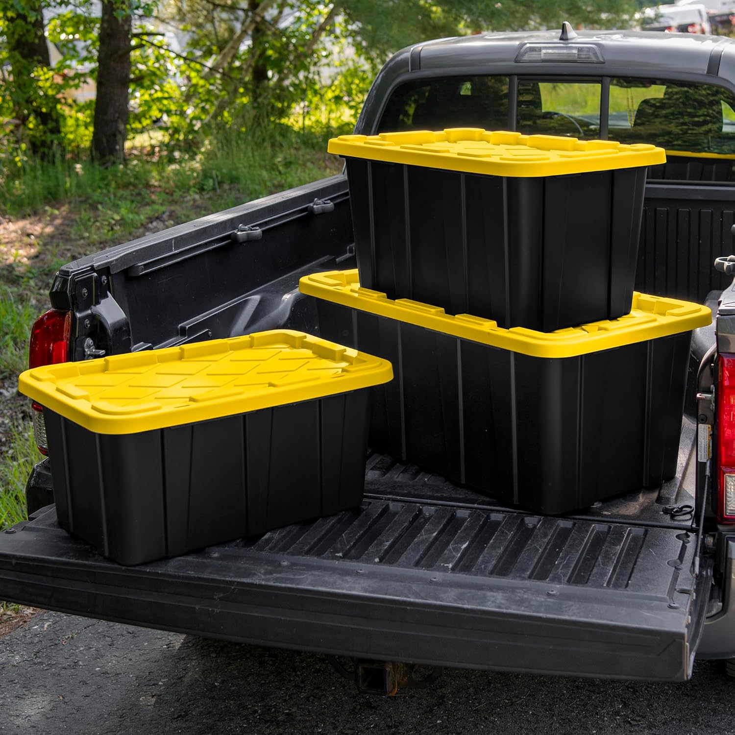 Sterilite 12-Pack Industrial Tote - Heavy-Duty Plastic Storage Bins with Lids, 27 Gallon | Ideal for Organizing Closet, Bathroom, Office