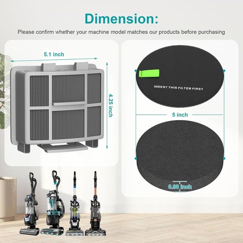 Bissell Filters - Compatible with SurfaceSense & Pet Hair Eraser Vacuums - 3 Pack
