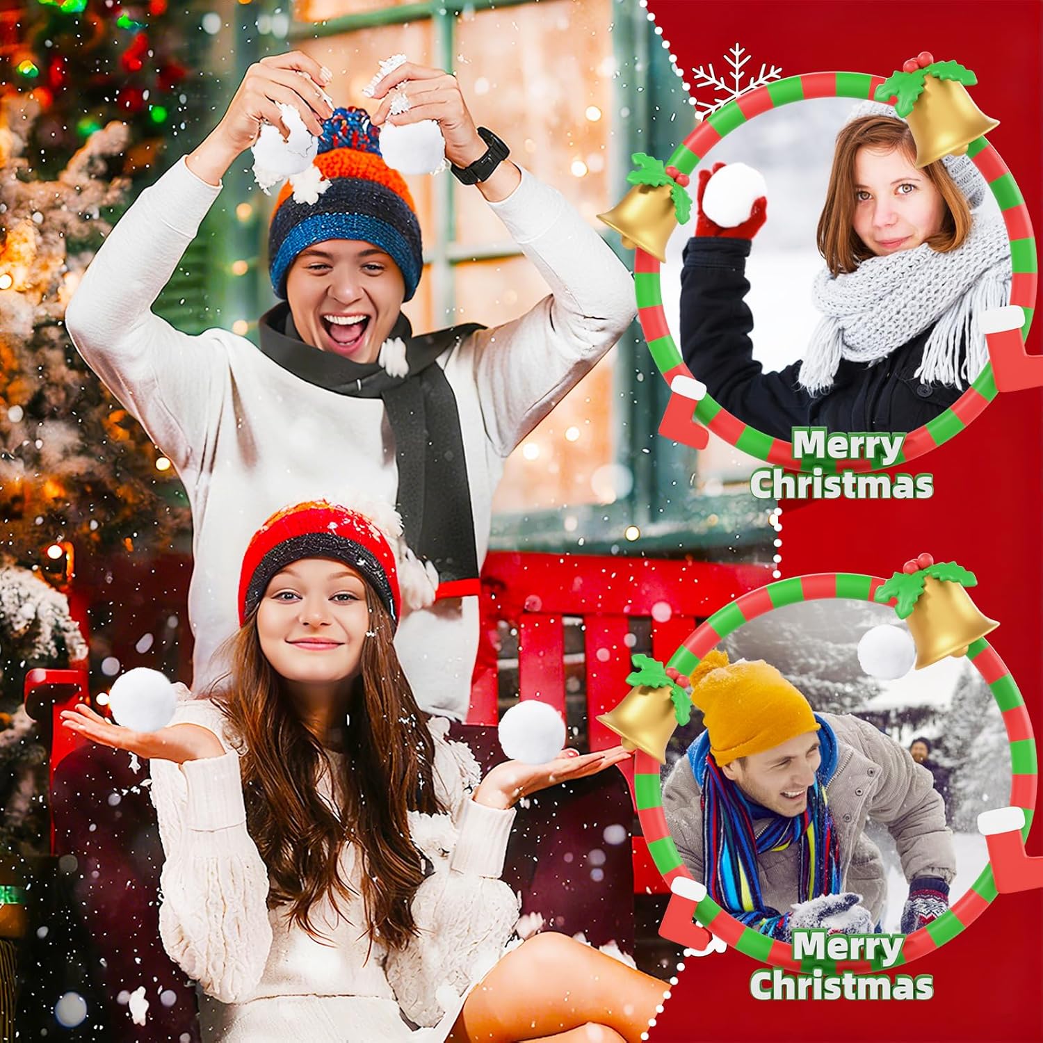 Skiennix 50 Pcs Fake Snow Balls - Soft Plush 2.4 Inch Indoor/Outdoor Winter Decor & Party Supplies