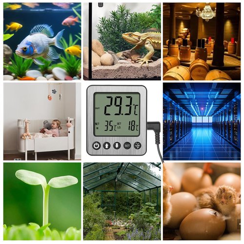 Refrigerator Thermometer Freezer Alarm Digital Freezer Thermometer Fridge Thermometer with Extra Sensor high and Low Temperature Alarm 2pcs White zz10
