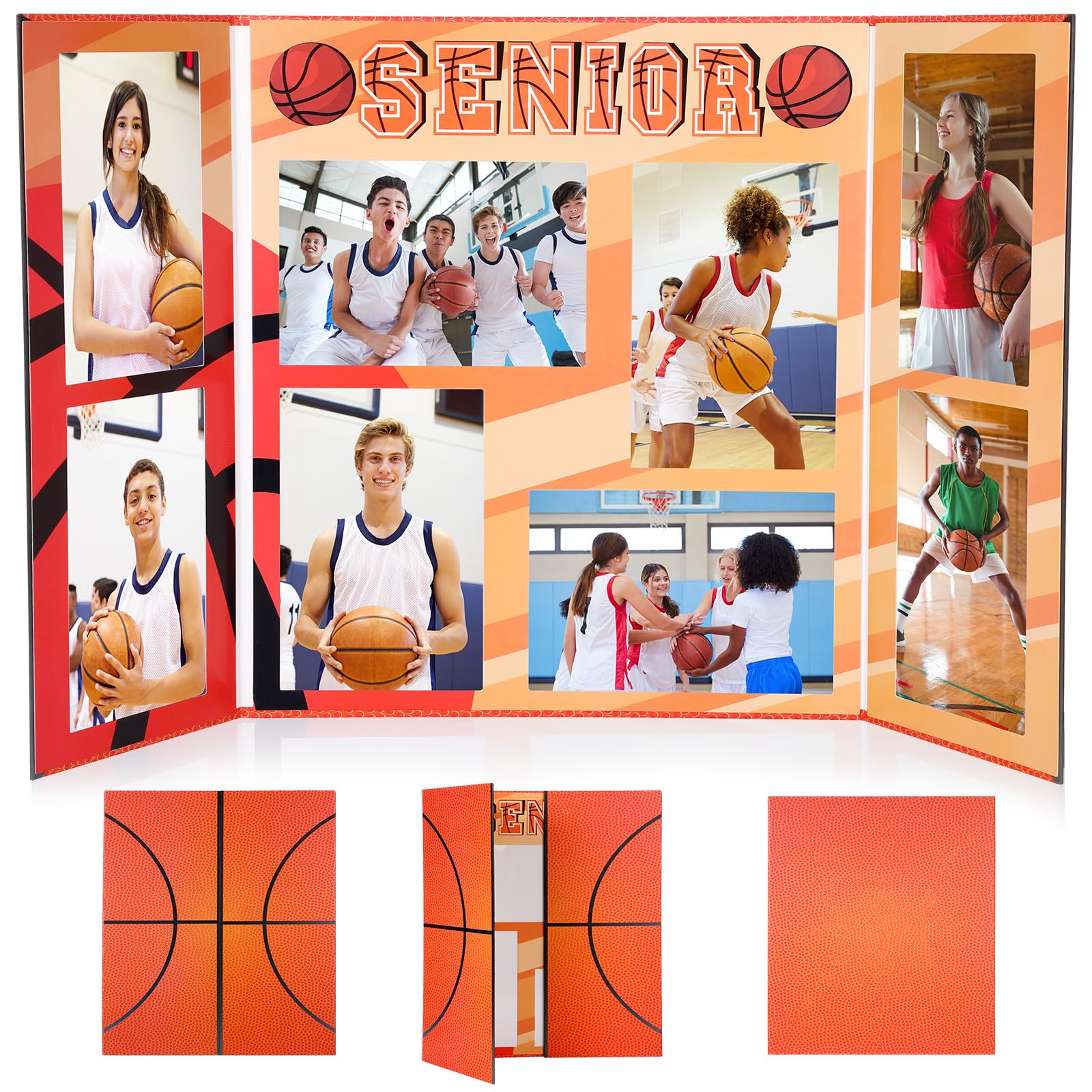 Dunzoom Basketball Senior Night Gifts Basketball Picture Frame for 4x6 Photographs 8 Photo 2026 Senior Night Picture Frame Graduation Gifts for Sport Theme Party Favors Supplies