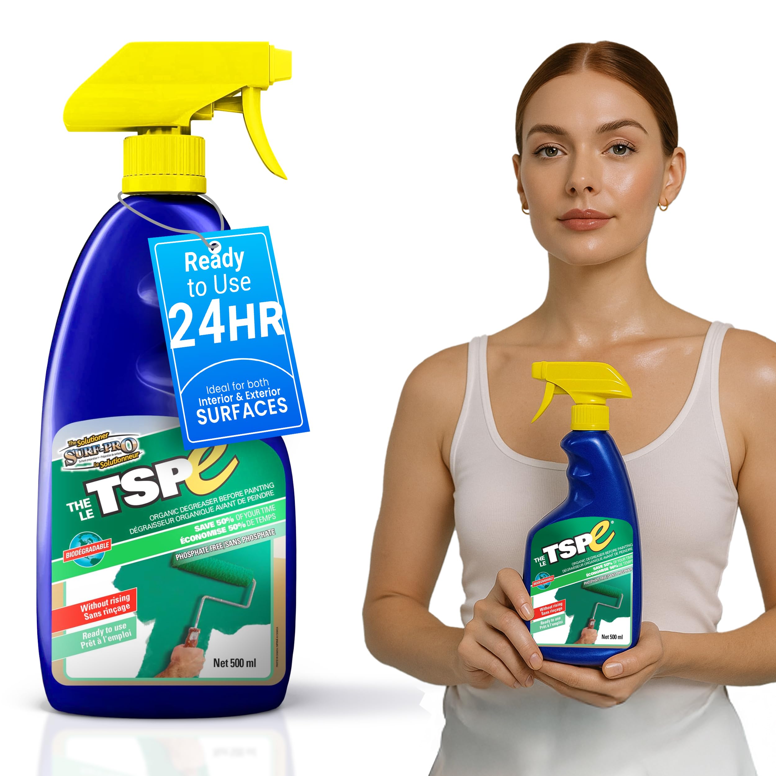 TSPE Cleaner Spray – 500ml Eco-Friendly No-Rinse Degreaser for Walls, Wood, Cabinets & Paint Prep – Phosphate-Free TSP Alternative – Biodegradable, Septic Safe, Non-Toxic Cleaning Solution