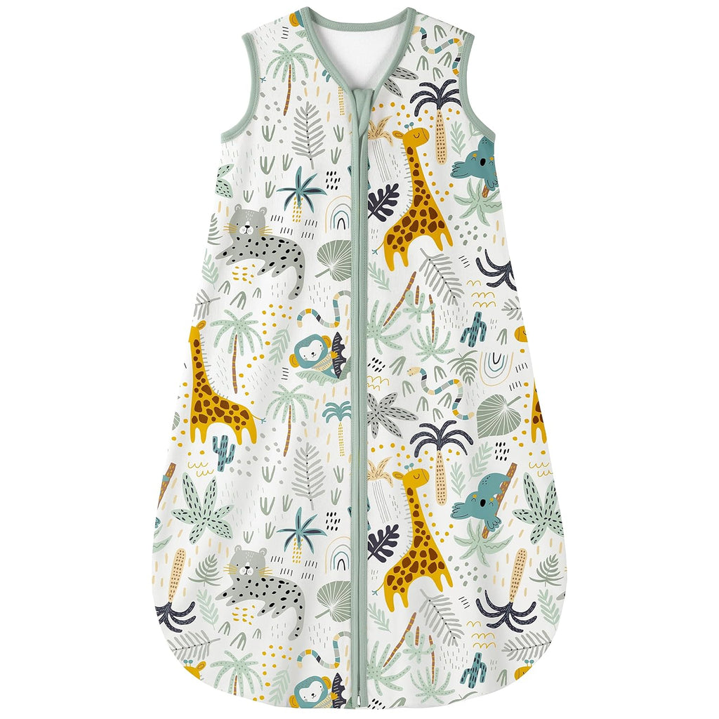 Yoofoss Baby Sleep Sack - 100% Cotton Wearable Blanket for Infants 6-12 Months | Lightweight 2-Way Zipper, Giraffe