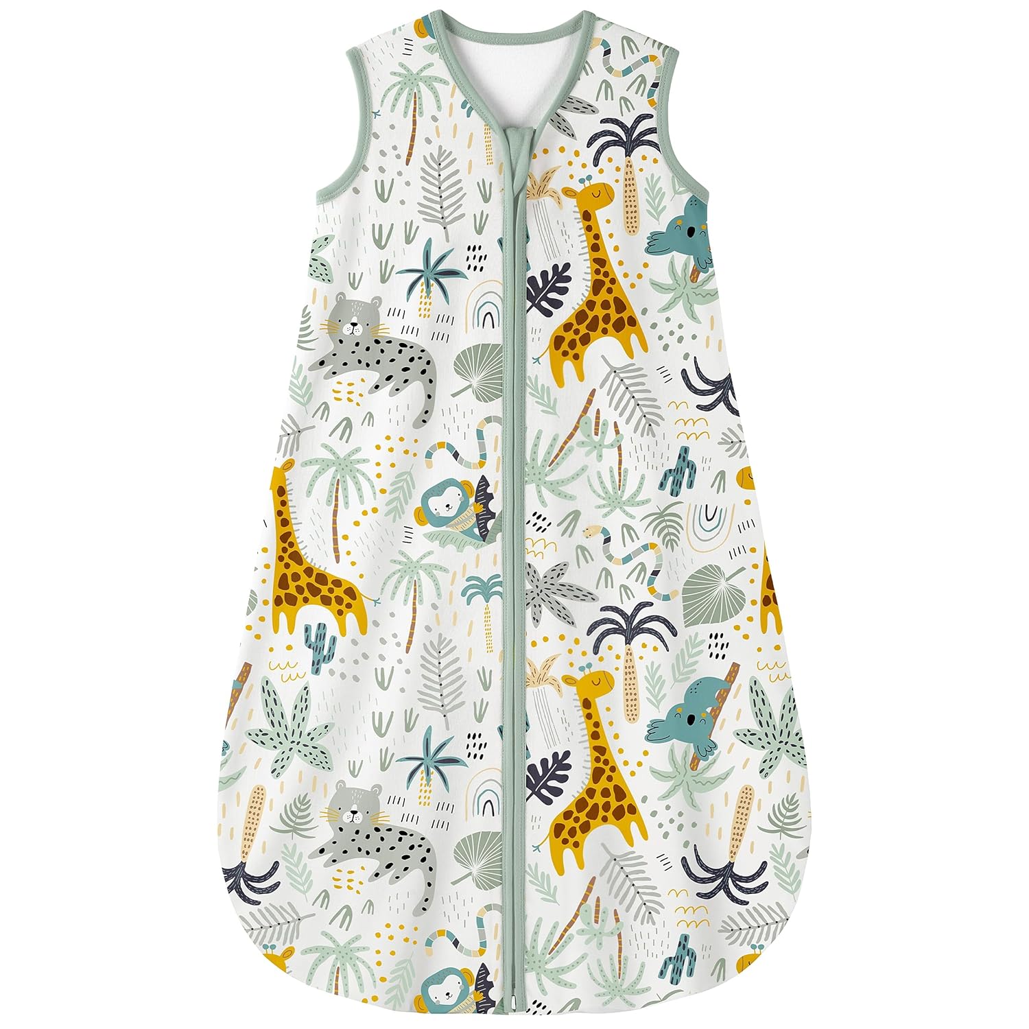 Yoofoss Baby Sleep Sack - 100% Cotton Wearable Blanket for Infants 6-12 Months | Lightweight 2-Way Zipper, Giraffe