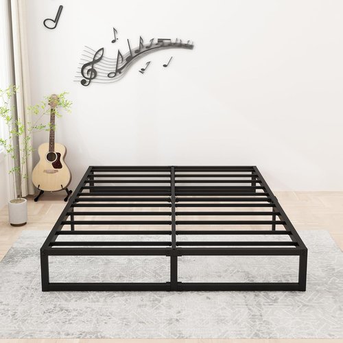Lutown-Teen 12 Inch Full Size Bed Frame - Heavy Duty Metal Platform with Sturdy Slats | Easy Assembly, Noise-Free, Black