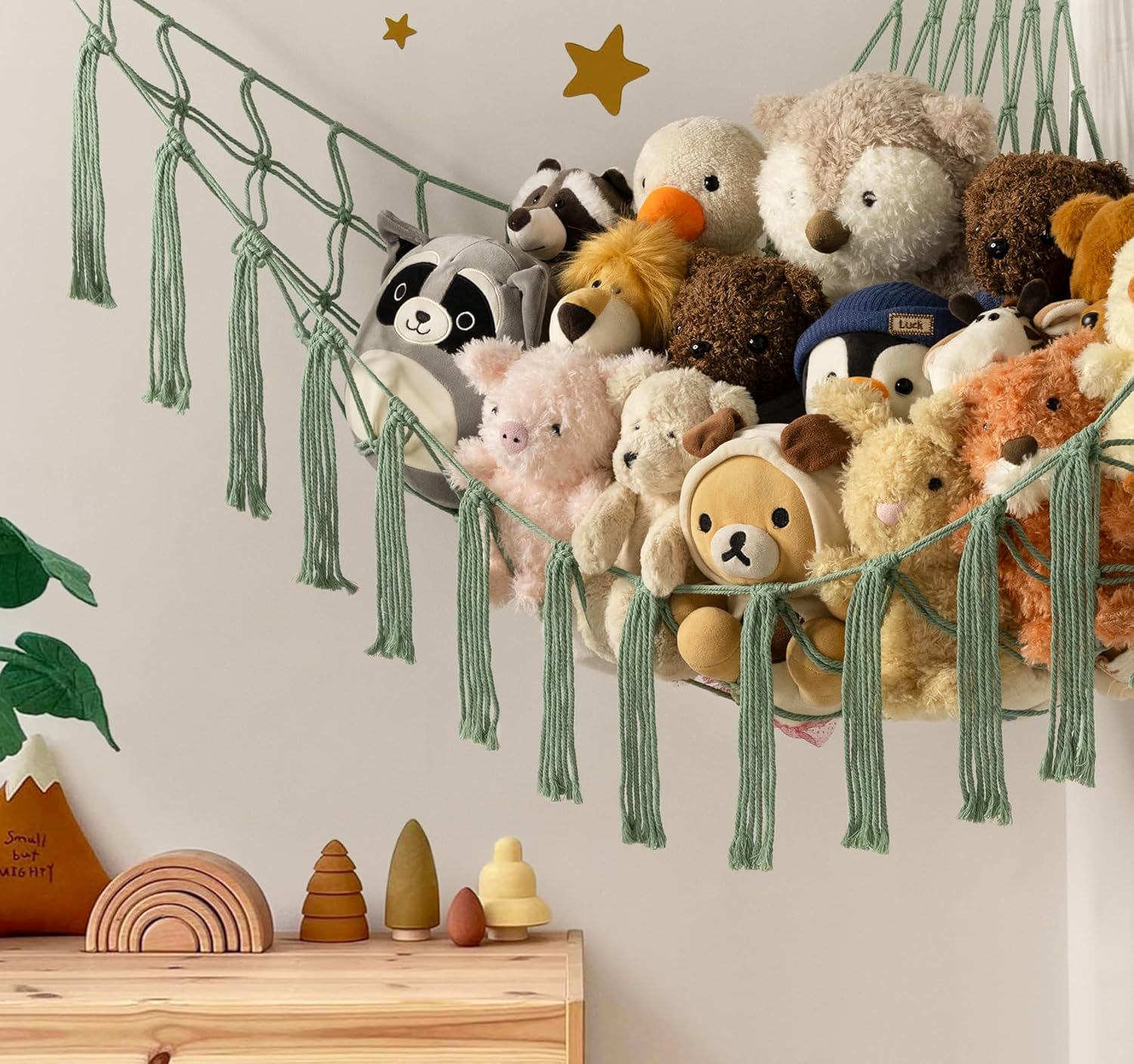 Mirolam Stuffed Animal Storage Hammock - Large Corner Organizer for Plush Toys | Baby Nursery Decor
