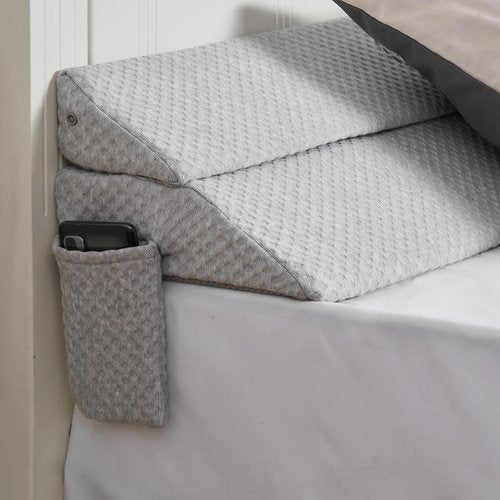 VEVOR Bed Wedge Pillow for Headboard, King Size, 76"x10"x6" Bed Gap Filler, Fill 0-7" Gap Between Headboard and Mattress, 25D Foam Mattress Wedge Headboard Pillow with Side Pocket, for Backrest, Gray