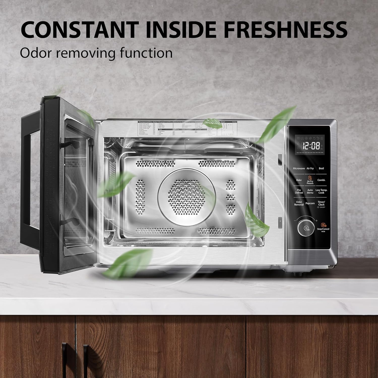 TOSHIBA 8-in-1 Air Fryer Combo Microwave Oven - Convection & Broil, 1.0 Cu.ft, Black Stainless Steel