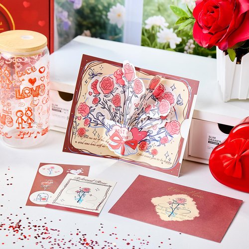 CCAENI Valentine's Day Gift Set for Women，Gift Basket for Her,Gifts Box for Girlfriend Wife Birthday Gifts for Women Heart-shaped Love Gift Wedding Engagement Anniversary Romantic Gifts (Red)