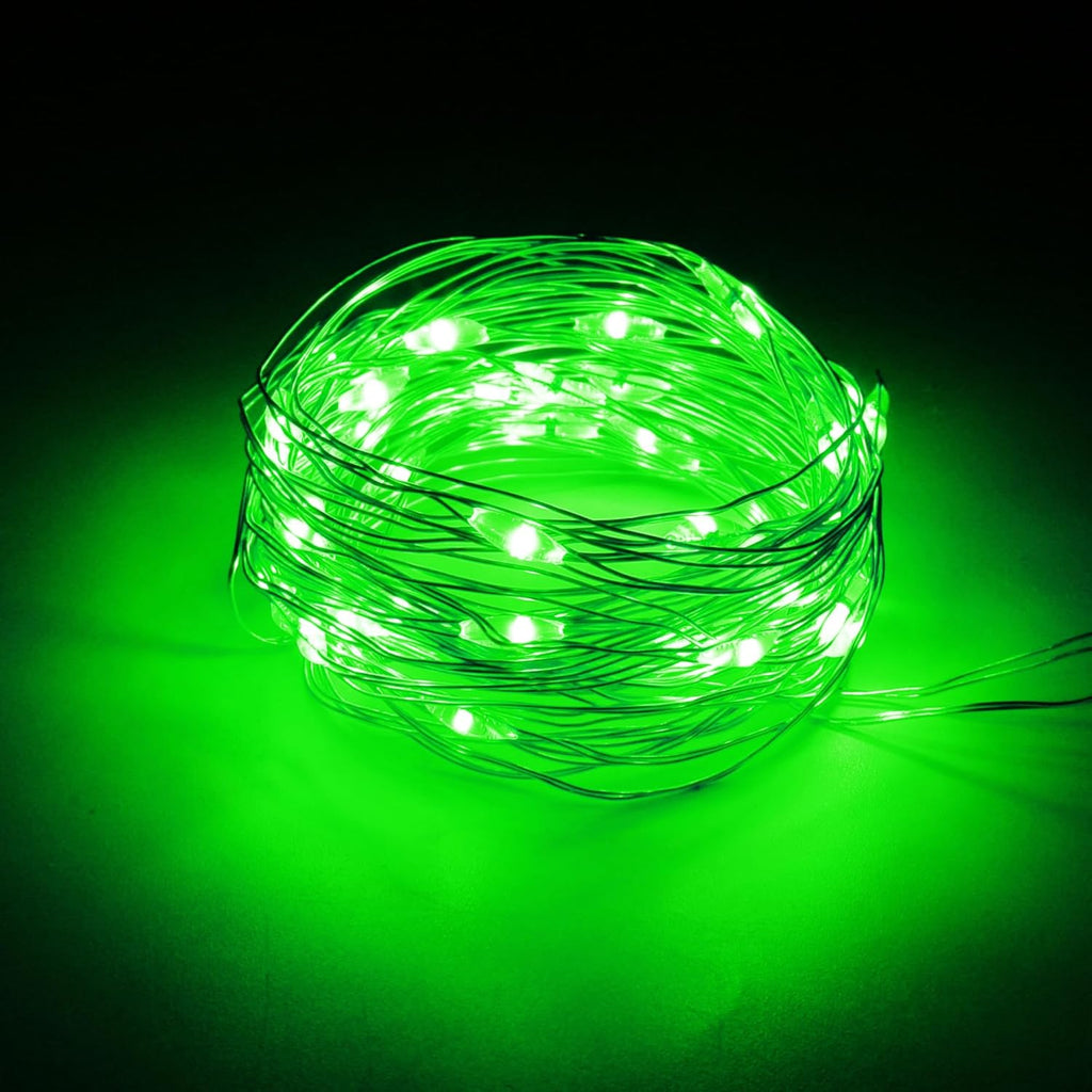 WATERGLIDE 12 Pack St. Patrick's Day Fairy Lights - 7 ft Battery Operated LED Mini String Lights | Waterproof Silver Wire for DIY Decor