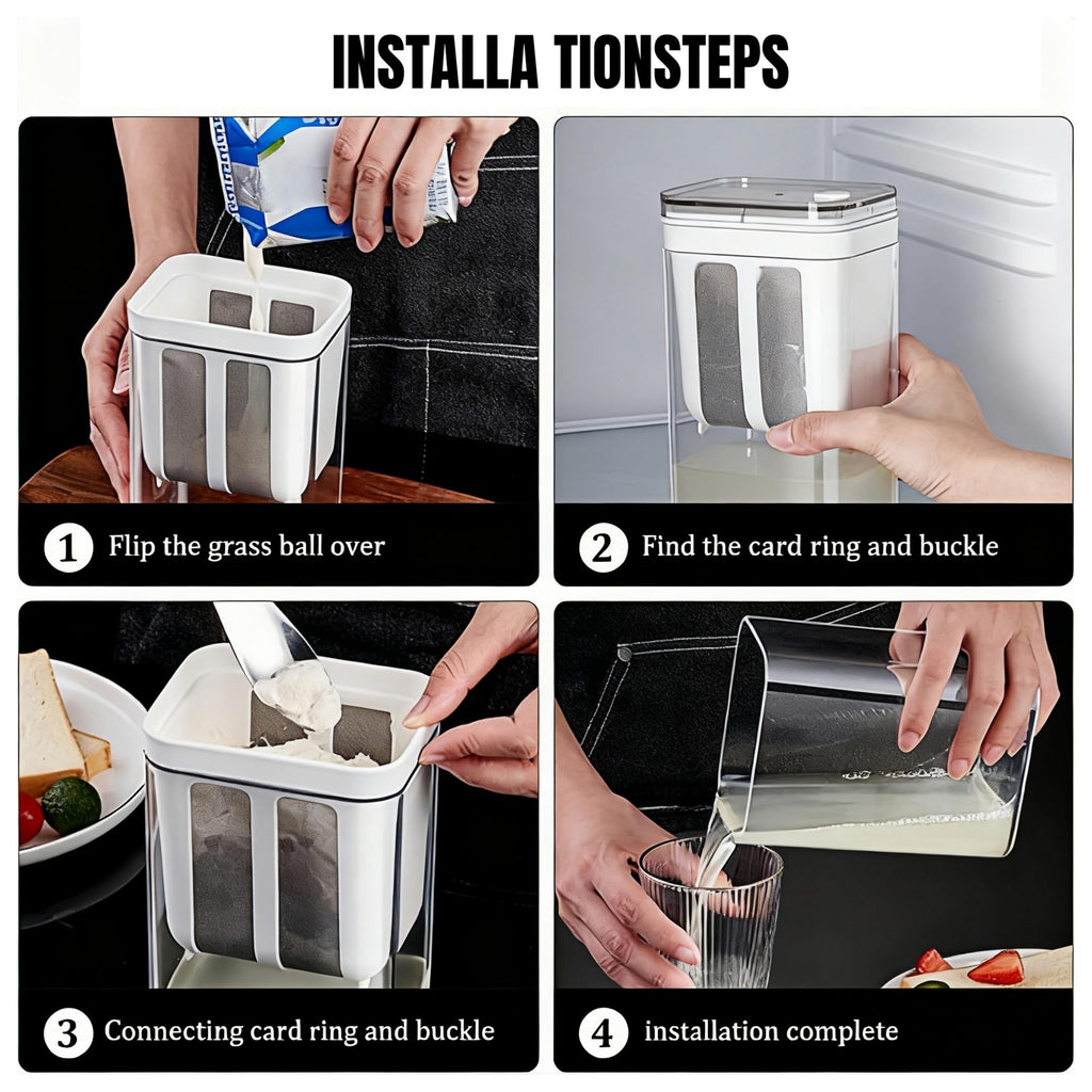 Yogurt Strainer—[1.16QT/0.29GAL] Total & [0.55QT/0.1375GAL] Filter, Greek Yogurt Strainer Yogurt Press, BPA-Free PP Strainer for Whey Separation & Greek Yogurt Maker(Total1.16QT)